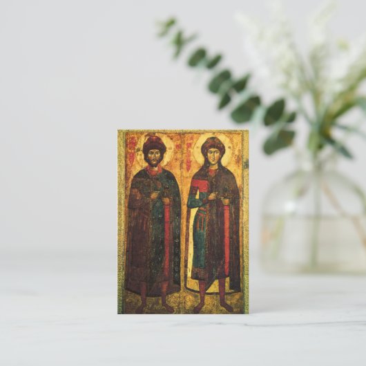 ボリスとグリブ正教会キリスト教祈りの言葉カード プレイスカード (スタンド正面)