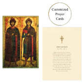 ボリスとグリブ正教会キリスト教祈りの言葉カード プレイスカード