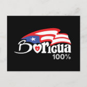 ボリスタイリッシュグア100%プエルトリコ伝統国旗 ポストカード (正面)