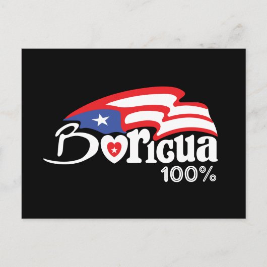 ボリスタイリッシュグア100%プエルトリコ伝統国旗 ポストカード (正面)