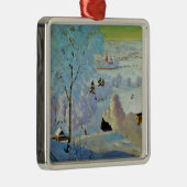 ボリス・クストディエフ – 有名絵画なスキーヤー， メタルオーナメント (右)