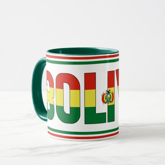 「ボリビアとシピン」愛国的なコーヒーマグ マグカップ (正面左)