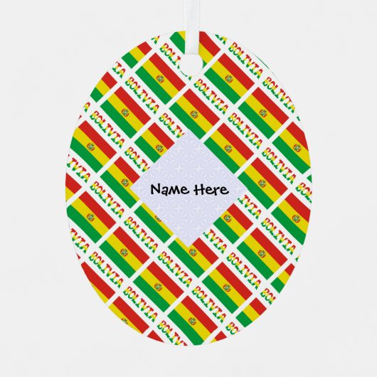 ボリビアとボリビア国旗のタイル貼り|過去記事 メタルオーナメント (正面)