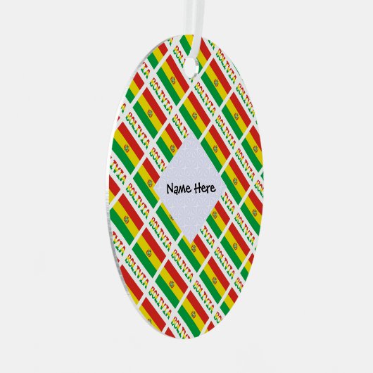 ボリビアとボリビア国旗のタイル貼り|過去記事 メタルオーナメント (正面右)