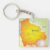 ボリビアと都市の地縁ど図 キーホルダー (正面)
