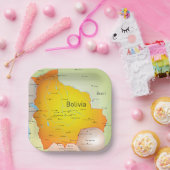 ボリビアと都市の地縁ど図 ペーパープレート (パーティー)