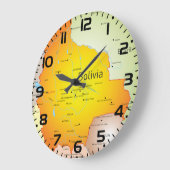 ボリビアと都市の地縁ど図 ラージ壁時計 (傾斜)