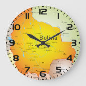ボリビアと都市の地縁ど図 ラージ壁時計 (正面)
