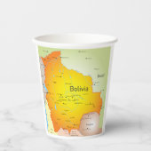 ボリビアと都市の地縁ど図 紙コップ (正面)