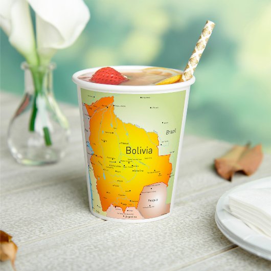 ボリビアと都市の地縁ど図 紙コップ