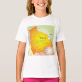 ボリビアと都市の地縁ど図 Tシャツ (正面)