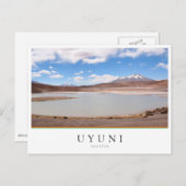 ボリビアのウイニ近郊の火山と湖の風景 ポストカード (正面/裏面)