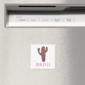 ボリビアのサボテン旅行ポスター葉書キーチェーン マグネット (インサイチュ (食洗機))