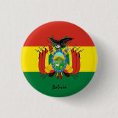 ボリビアのボタン愛国的ボリビア国旗のファッション 缶バッジ (正面)