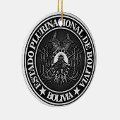 ボリビアの円形の紋章 セラミックオーナメント (右)