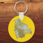 ボリビアの地図キーチェーン キーホルダー (正面)