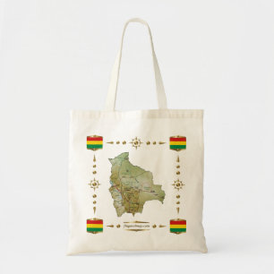 ボリビアの地図+フラグバッグ トートバッグ