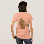 ボリビアの旗と地図のTシャツ Tシャツ (裏面フル)
