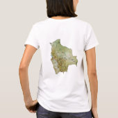 ボリビアの旗+地図+テキストTシャツ Tシャツ (裏面)