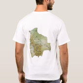 ボリビアの旗 + 地図 + 文字のTシャツ Tシャツ (裏面)
