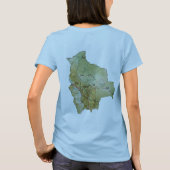 ボリビアの旗Xの地図のTシャツ Tシャツ (裏面)