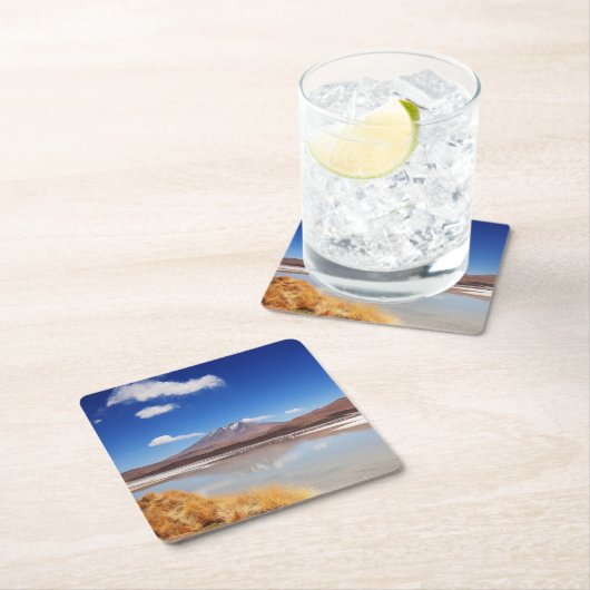 ボリビアの火山とのAltiplanoの景色 スクエアペーパーコースター (インサイチュ)