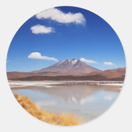 ボリビアの火山とアルティプラノの風景 ラウンドシール