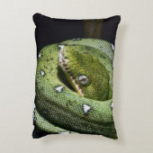 ボリビアの緑の木のヘビのエメラルドのボア アクセントクッション (裏面(縦))