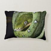 ボリビアの緑の木のヘビのエメラルドのボア アクセントクッション (裏面)