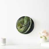 ボリビアの緑の木のヘビのエメラルドのボア ラウンド壁時計 (ホーム)