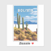 ボリビアイラストレーショントラベルアートヴィンテージ シール (シート)