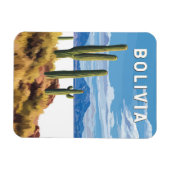 ボリビアイラストレーショントラベルアートヴィンテージ マグネット (横)