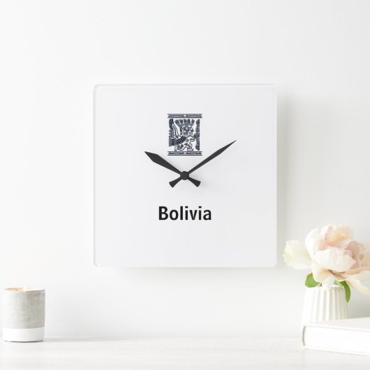 ボリビアーノ スクエア壁時計 (ホーム)