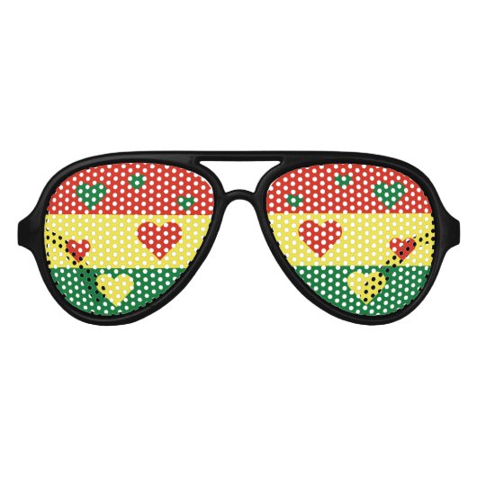 ボリビア国旗おもしろい愛国飛行士サングラス アビエーターサングラス (正面)