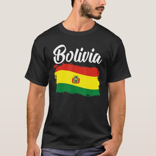 ボリビア国旗で愛国的なボリビア根プライドBoliv Tシャツ (正面)