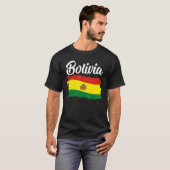 ボリビア国旗で愛国的なボリビア根プライドBoliv Tシャツ (正面フル)