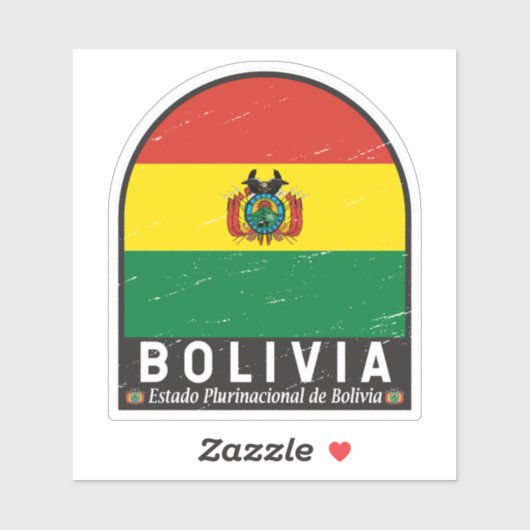 ボリビア国旗のエンブレム動揺してヴィンテージ シール (シート)