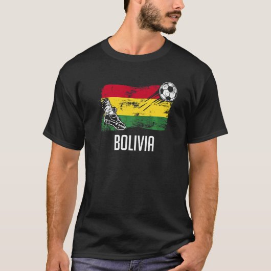 ボリビア国旗のジャージー・ボリビア・サッカーチーム(ボリビア) Tシャツ (正面)
