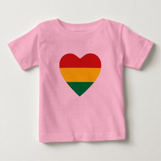 ボリビア国旗のハートTシャツ ベビーTシャツ (正面)