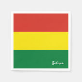 ボリビア国旗のパーティーファッション/スポーツファン スタンダードカクテルナプキン (正面)