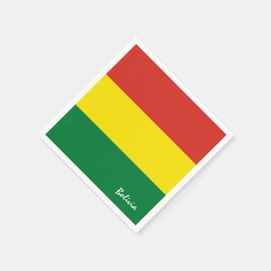 ボリビア国旗のパーティーファッション/スポーツファン スタンダードカクテルナプキン (角)