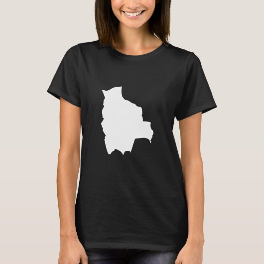 ボリビア国旗の地図 – ボリビア Tシャツ (正面)