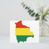 ボリビア国旗の地図BO ポストカード (スタンド正面)