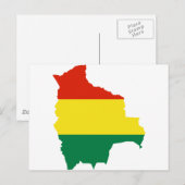ボリビア国旗の地図BO ポストカード (正面/裏面)