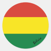 ボリビア国旗の愛国者，休日/スポーツ ラウンドシール (正面)