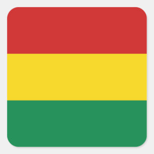 ボリビア国旗ステッカー スクエアシール