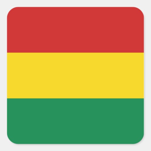 ボリビア国旗ステッカー スクエアシール (正面)