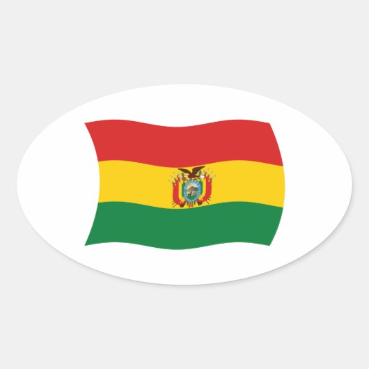 ボリビア国旗ステッカー 楕円形シール (正面)