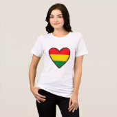 ボリビア国旗ハート トライブレンドTシャツ (正面全面)