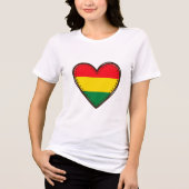 ボリビア国旗ハート トライブレンドTシャツ (正面)